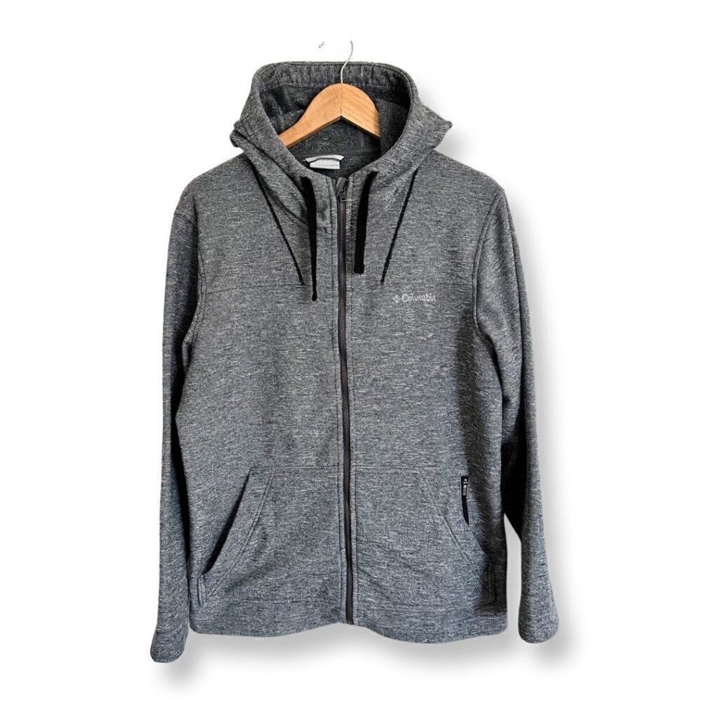Columbia Men's Dark Gray Zip Up Hoodie Jacket Sweatshirt Size Medium Pockets